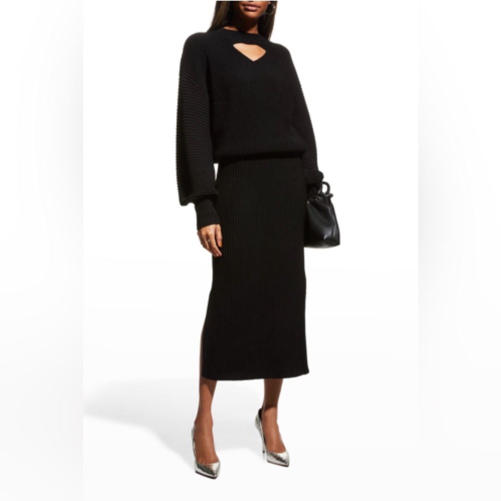 VICTORIA VICTORIA BECKHAM
Ottoman cut-out wool midi dress